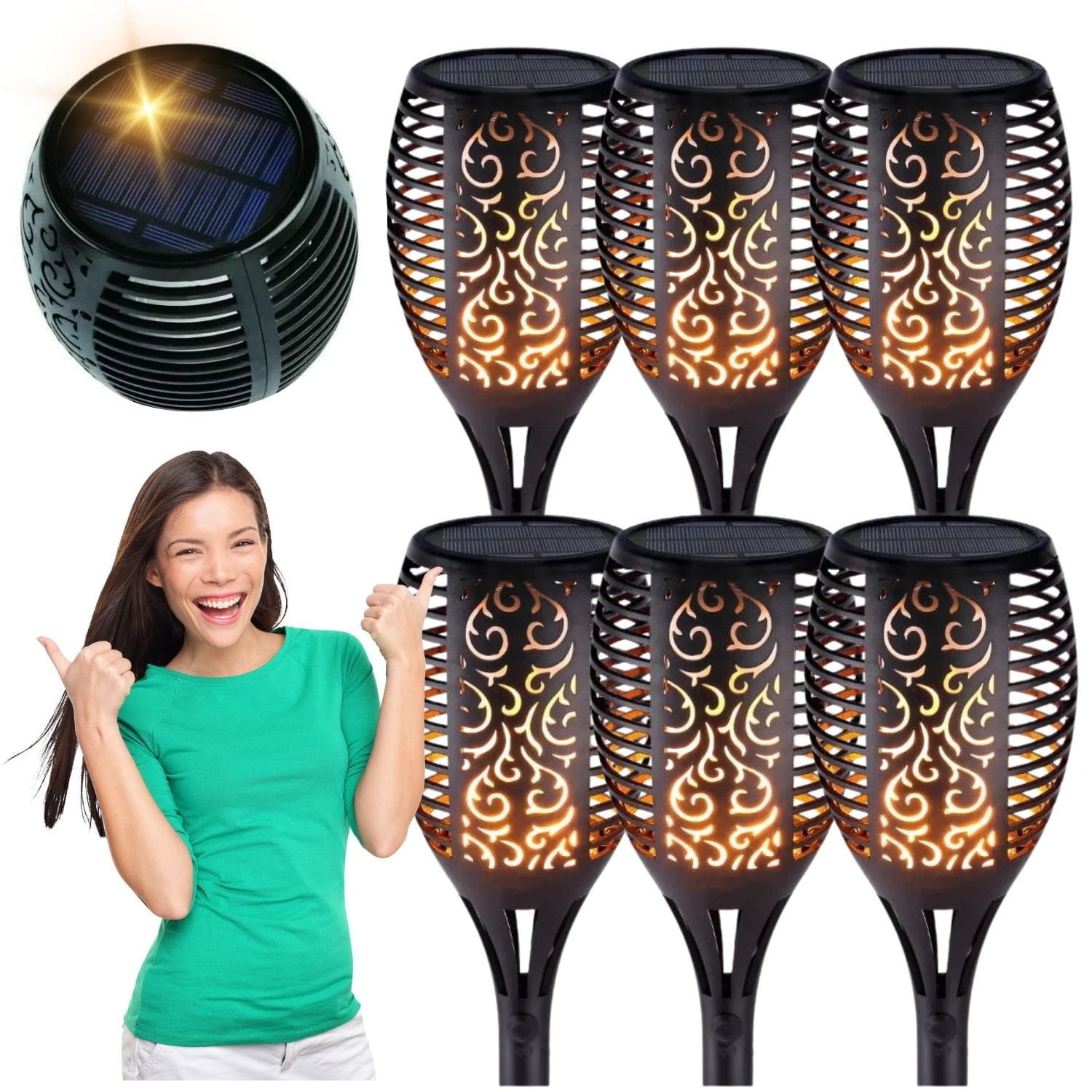 LED Tuinfakkel met Vlameffect - Sfeervolle Tuinverlichting op Zonne-energie