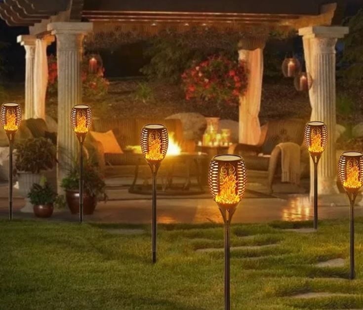 LED Tuinfakkel met Vlameffect - Sfeervolle Tuinverlichting op Zonne-energie