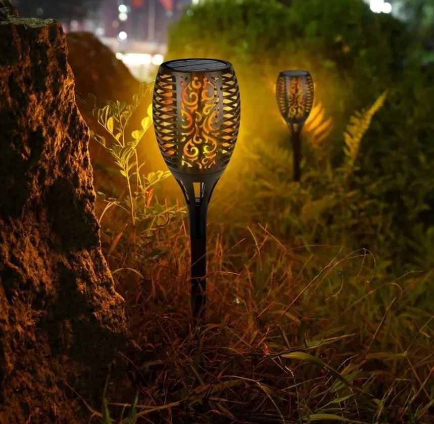 LED Tuinfakkel met Vlameffect - Sfeervolle Tuinverlichting op Zonne-energie
