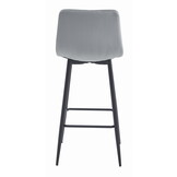 Design Barkrukken Set - Fluweel Zilvergrijs - 3 Luxe Barstoelen met Rugleuning