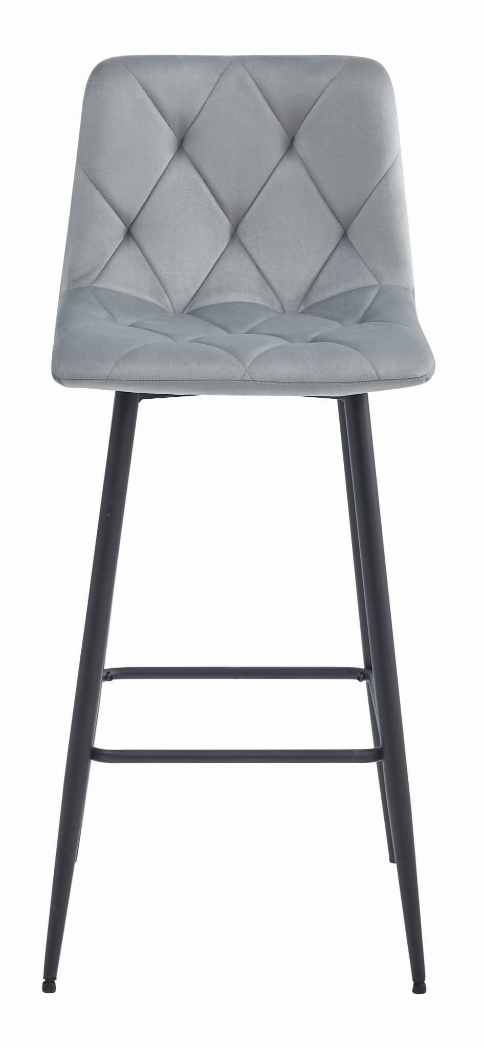 Moderne Barkrukken Keuken - 3 Zilvergrijze Stoelen - Zwart Onderstel