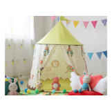 Scandinavische Tipi Kindertent Beige - Decoratieve Speeltent 123 cm