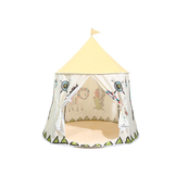 Opvouwbare Kinder Tipi Tent - Beige Speeltent met Raam 123x116 cm