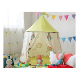 Opvouwbare Kinder Tipi Tent - Beige Speeltent met Raam 123x116 cm