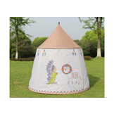 Opvouwbare Kinder Tipi Tent - Beige Speeltent met Raam 123x116 cm