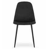 Luxe Velvet Eetkamerstoelen - Set van 3 - Zwart Fluweel met Metalen Frame