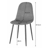 Luxe Velvet Eetkamerstoelen - Set van 3 - Zwart Fluweel met Metalen Frame