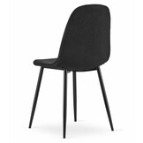 Compacte Velvet Eetkamerstoelen - Set van 3 - Zwart - Ruimtebesparend Design