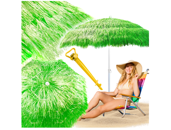 Multifunctionele UV-parasol - Strand, Tuin & Camping - Met Grondanker