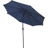 Duurzame Solar Parasol 3m - Marineblauw met Geïntegreerde LED Verlichting