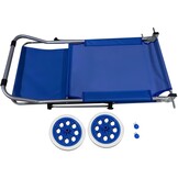 Verrijdbare Luxe Strandstoel met Zonnedak - Lichtgewicht Comfort - Blauw