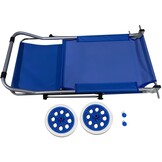 Praktische Strandstoel op Wielen - Met Zonnescherm - Waterdicht - Blauw