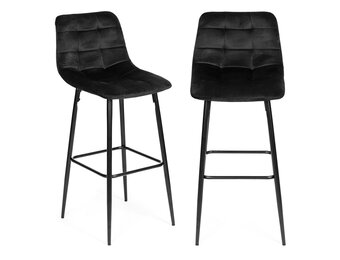 Moderne Fluwelen Barstoel - Barkruk met Rugleuning 77cm