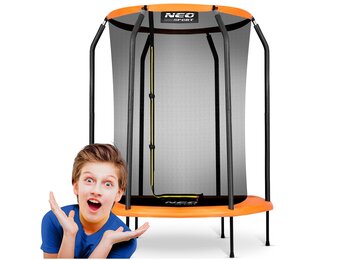 Veilige Kindertrampoline 152cm met Beschermnet - Oranje