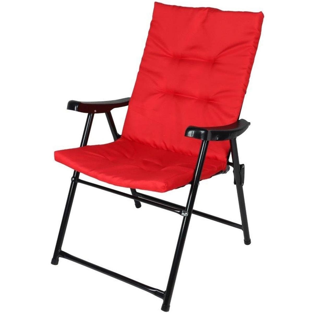 Design Tuinstoel Terracotta - Moderne Inklapbare Loungestoel met Kussen