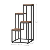 Rustieke Bloemenstandaard Set - 4x Vintage Plantenrek - 71cm hoog - Industrieel Design