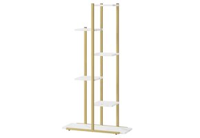 Luxe Plantenstandaard Marmer-Look - 6 Etages met Gouden Details - 113 cm