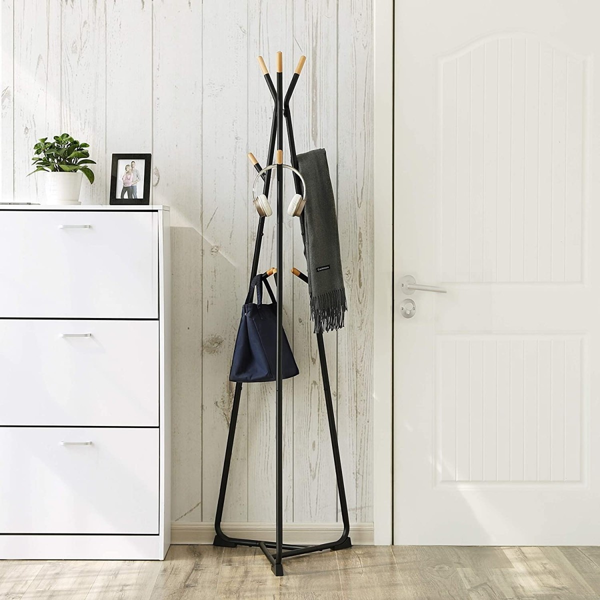 Design Kledingrek Zwart/Beukenhout - Scandinavische Stijl - 172 cm
