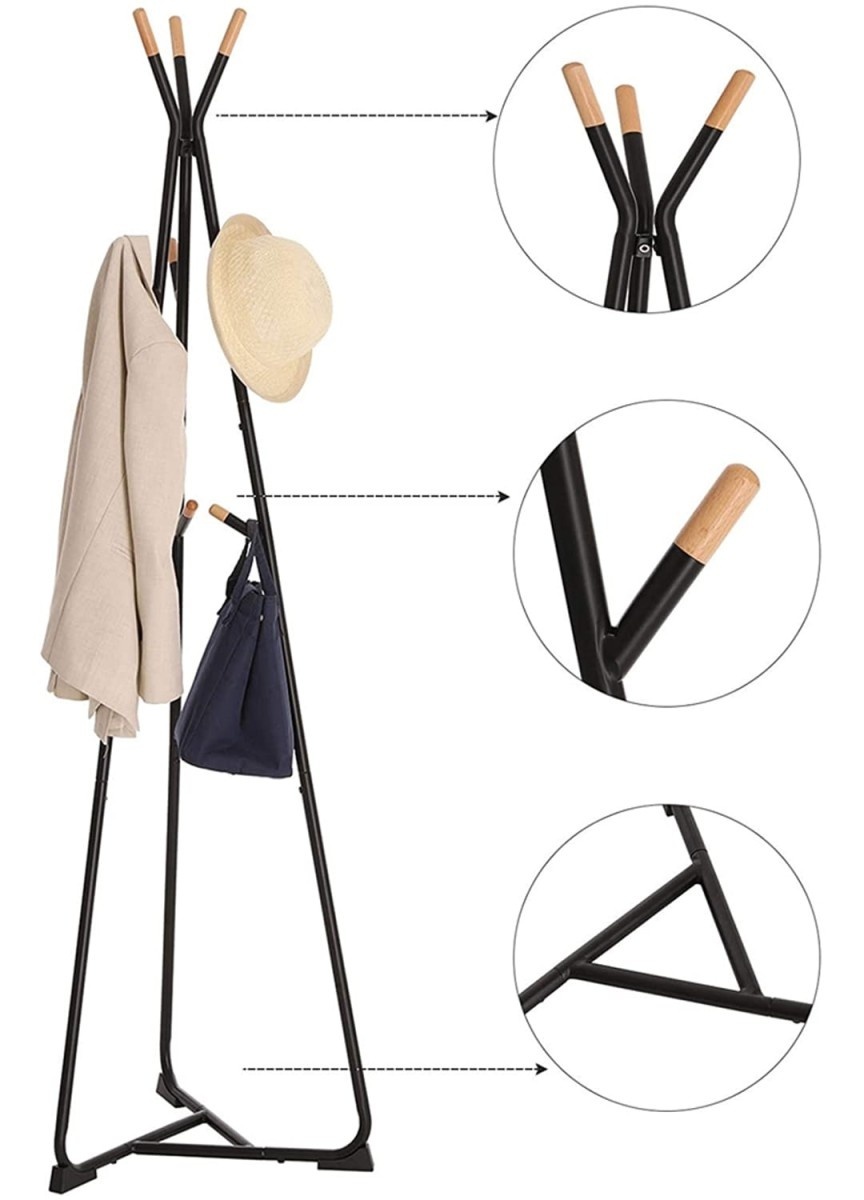 Design Kledingrek Zwart/Beukenhout - Scandinavische Stijl - 172 cm