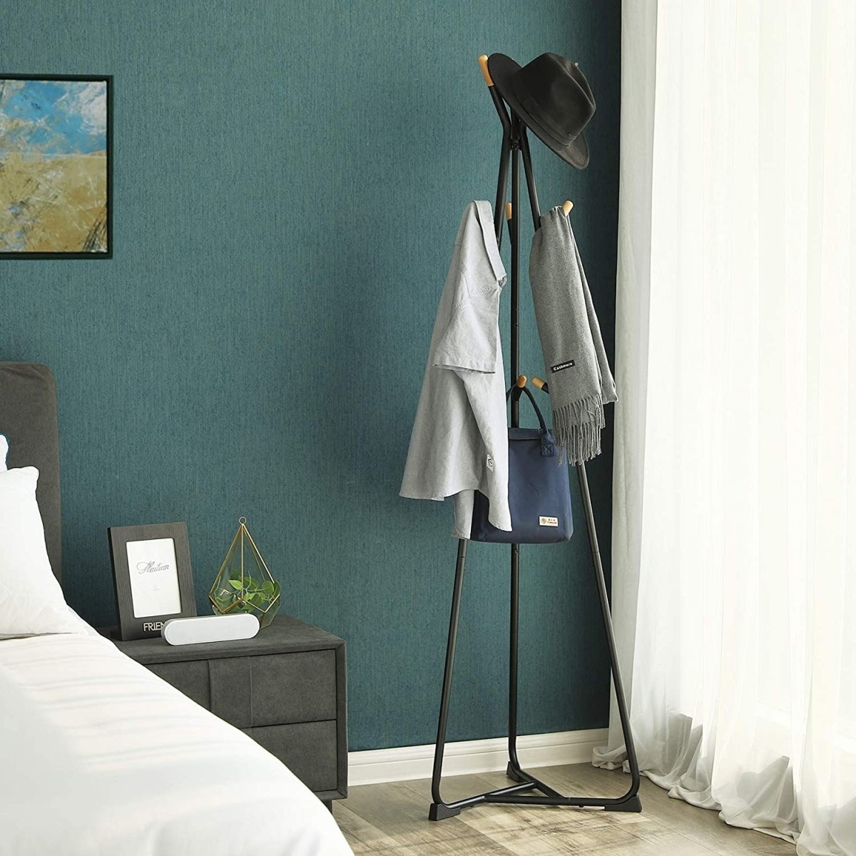Design Kledingrek Zwart/Beukenhout - Scandinavische Stijl - 172 cm