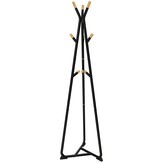 Compact Kledingrek 49cm - Ruimtebesparend - Zwart met Beukenhout