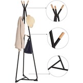 Compact Kledingrek 49cm - Ruimtebesparend - Zwart met Beukenhout