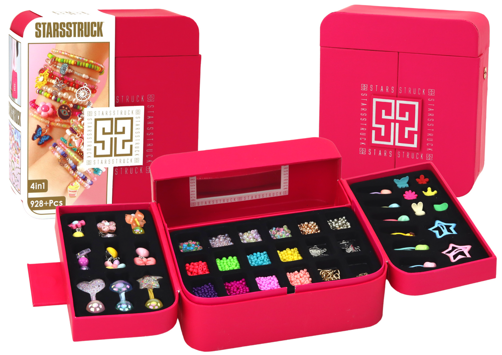 Kindvriendelijke Sieraden Knutselbox - CE-gecertificeerd - 6+ jaar - Roze Geschenkdoos