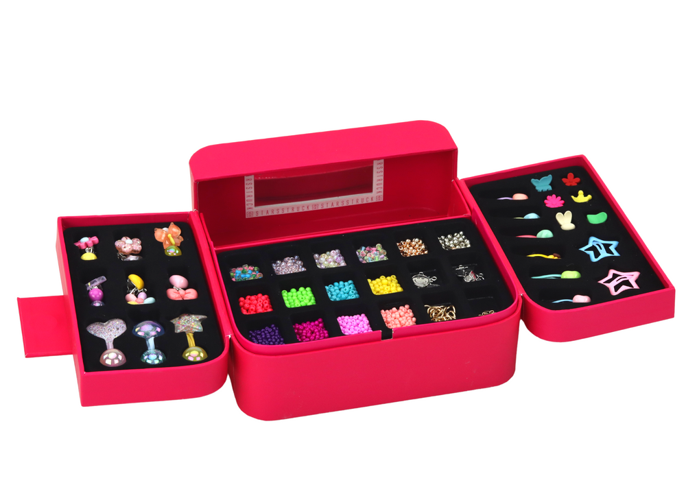 Kindvriendelijke Sieraden Knutselbox - CE-gecertificeerd - 6+ jaar - Roze Geschenkdoos