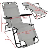 Ergonomische Relaxstoel met Hoofdsteun - Grafiet - Eenvoudig Inklapbaar