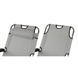 Luxe Strand Ligstoel Opvouwbaar - Grafiet - Extra Comfort Hoofdsteun