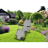 Luxe Strand Ligstoel Opvouwbaar - Grafiet - Extra Comfort Hoofdsteun