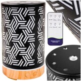 Stijlvolle 2-in-1 Luchtbevochtiger met Aromatherapie - Zwart Houtlook