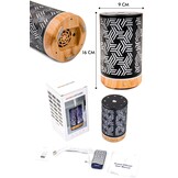 Stijlvolle 2-in-1 Luchtbevochtiger met Aromatherapie - Zwart Houtlook