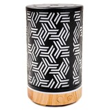 Stijlvolle 2-in-1 Luchtbevochtiger met Aromatherapie - Zwart Houtlook