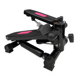 Compacte Fitness Stepper met Display - Ruimtebesparend Thuistoestel - Zwart/Roze