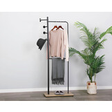 Design Kledingrek Zwart Metaal - Ruimtebesparend met Schoenenvak - 167 cm