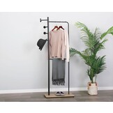 Multifunctioneel Kledingrek met Schoenplank - Zwart Metaal - 167x60 cm