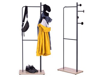 Compact Kledingrek voor Kleine Ruimtes - Zwart - Met Schoenplank