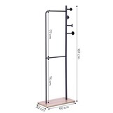 Compact Kledingrek voor Kleine Ruimtes - Zwart - Met Schoenplank