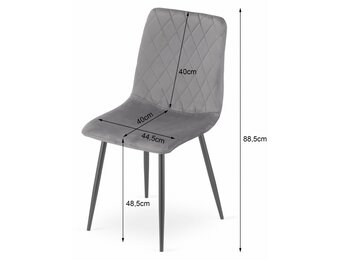 Compacte Fluwelen Eetkamerstoel - Ruimtebesparend Design 44,5 cm Breed