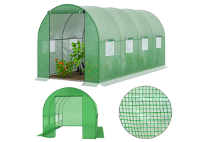 Premium Tunnelkas Folie met 4 Ventilatieramen - UV-Bescherming 135g/m²