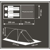 Waterdichte 2-Persoons Tent met Muskietennet - Getapete Naden