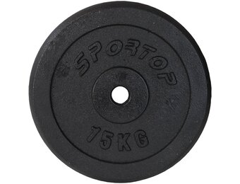 Gietijzeren Gewichtschijf 15kg - Standaard 26,5mm Opening