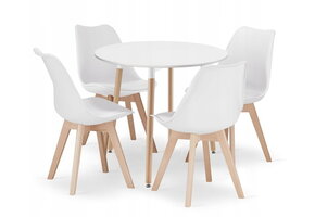 Moderne Ronde Eethoek Set - Compact Design - 80 cm - Wit