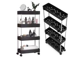 Praktisch badkamermeubel op wielen - Compact opbergrek 85 cm