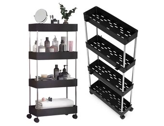 Praktisch badkamermeubel op wielen - Compact opbergrek 85 cm
