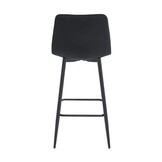 Luxe Fluwelen Barkrukken Set - 3 Stuks - Zwart Design met Rugleuning