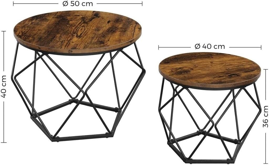 Nestbare Salontafelset 4-delig - Ruimtebesparend - Industrieel Design