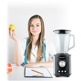 Professionele Standmixer 800W - Multifunctionele RVS Blender met 1,5L Glazen Kan