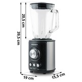 Professionele Standmixer 800W - Multifunctionele RVS Blender met 1,5L Glazen Kan